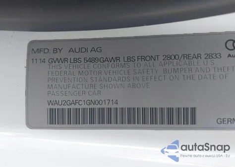 2016 Audi A7 3.0T Premium Plus из США, поврежденный, VIN WAU2GAFC1GN001714